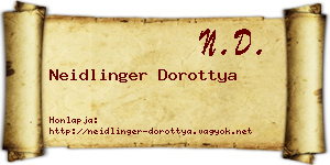 Neidlinger Dorottya névjegykártya